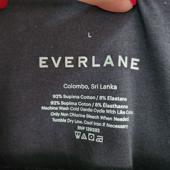 EVERLANE Black Essential High Neck Supima Cotton Blend Tank Bodysuit Large - Picture 6 of 6